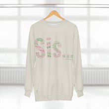 Load image into Gallery viewer, Sis... Words of Affirmation AOP Sweatshirt (Pink/Green)
