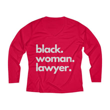 Load image into Gallery viewer, Black Woman Lawyer Long-Sleeve Performance V-Neck Tee