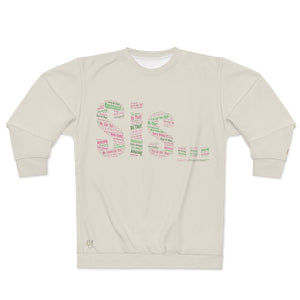 Sis... Words of Affirmation AOP Sweatshirt (Pink/Green)