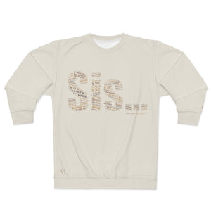 Sis... Words of Affirmation Cream AOP Sweatshirt (Melanated)