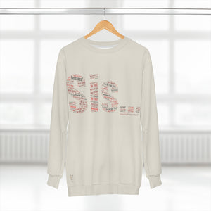 Sis... Words of Affirmation Cream AOP Sweatshirt (Red/White)