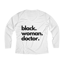 Load image into Gallery viewer, Black Woman Lawyer Long-Sleeve Performance V-Neck Tee
