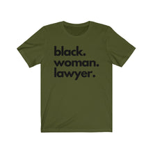Load image into Gallery viewer, Black Woman Lawyer Jersey Short Sleeve Tee
